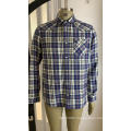 Men's Cotton Single Pocket Plaid Shirt